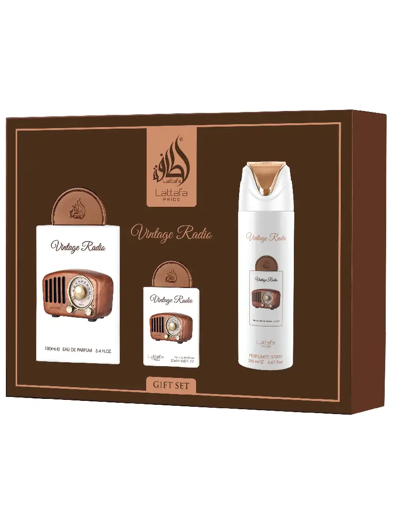 Lattafa PRIDE VINTAGE RADIO EDP 100ml + EDP 20ml + DEO 200ml